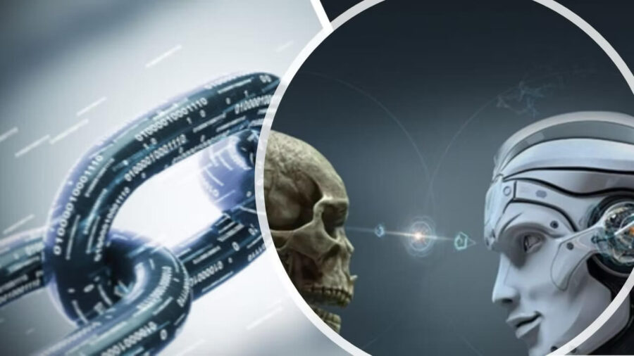 ia blockchain humano cyborg futuro